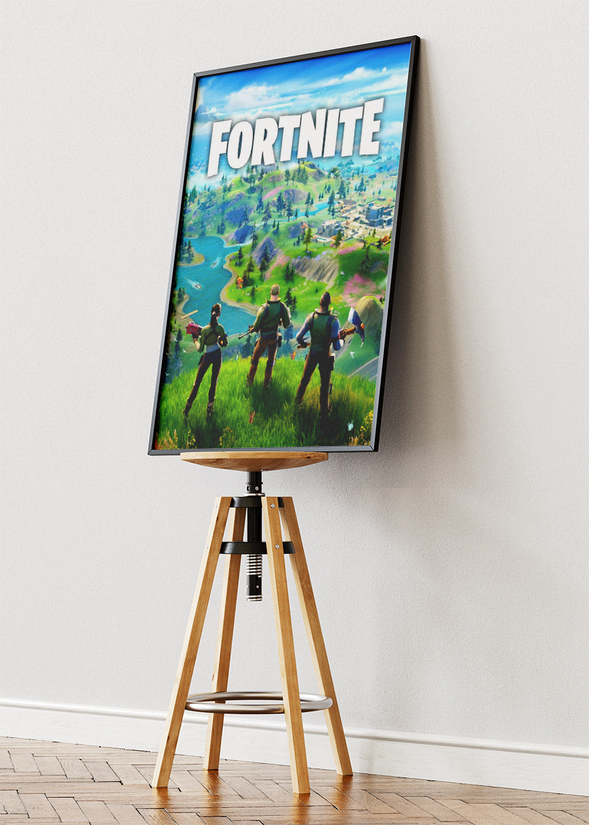 Open World Fortnite Landscape Wall Art Poster & Canvas – Adventure Gaming Artwork