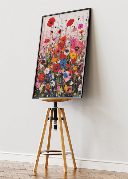Colorful Abstract Poppy Flower Garden Canvas & Poster Print – AI PRINT LAB