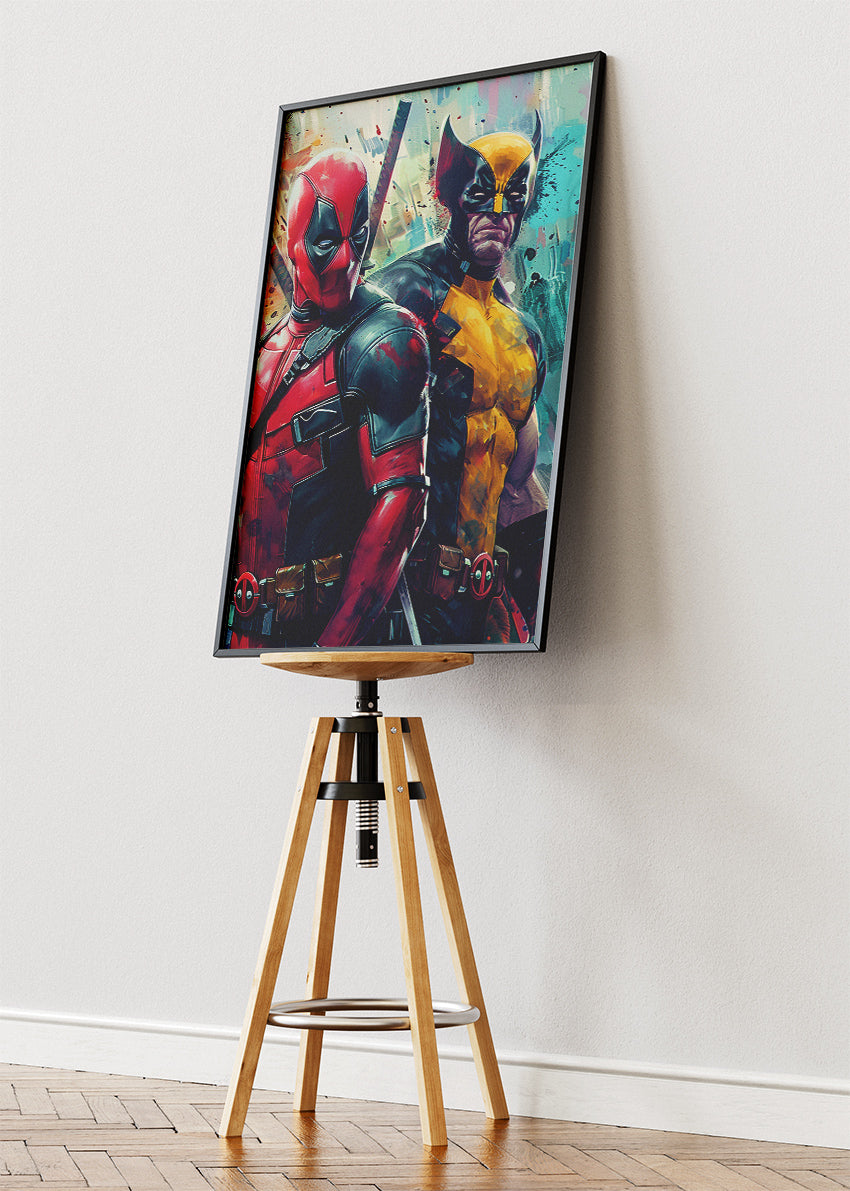 Deadpool & Wolverine Duo Canvas & Poster Print – AI PRINT LAB