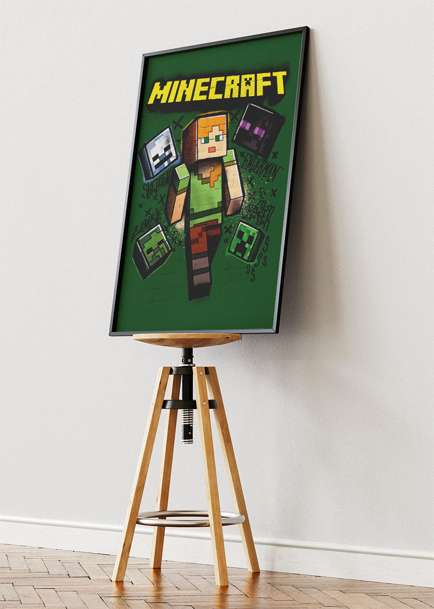 Minecraft Wall Art Poster & Canvas – Character & Mobs Adventure Gaming Artwork