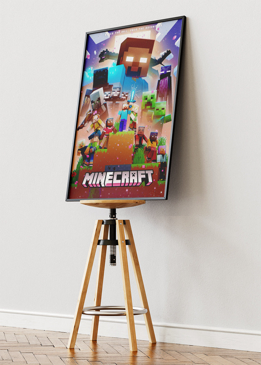 Minecraft Wall Art Poster & Canvas – Epic Adventure & Mobs Gaming Artwork