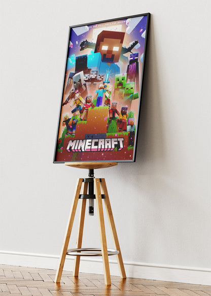 Minecraft Wall Art Poster & Canvas – Epic Adventure & Mobs Gaming Artwork