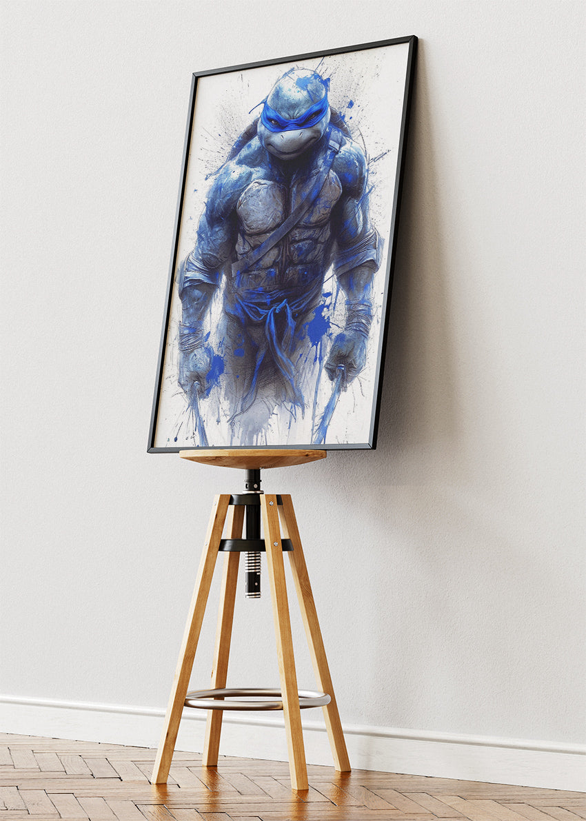 Leonardo Blue Ink Warrior Canvas & Poster Print – AI PRINT LAB