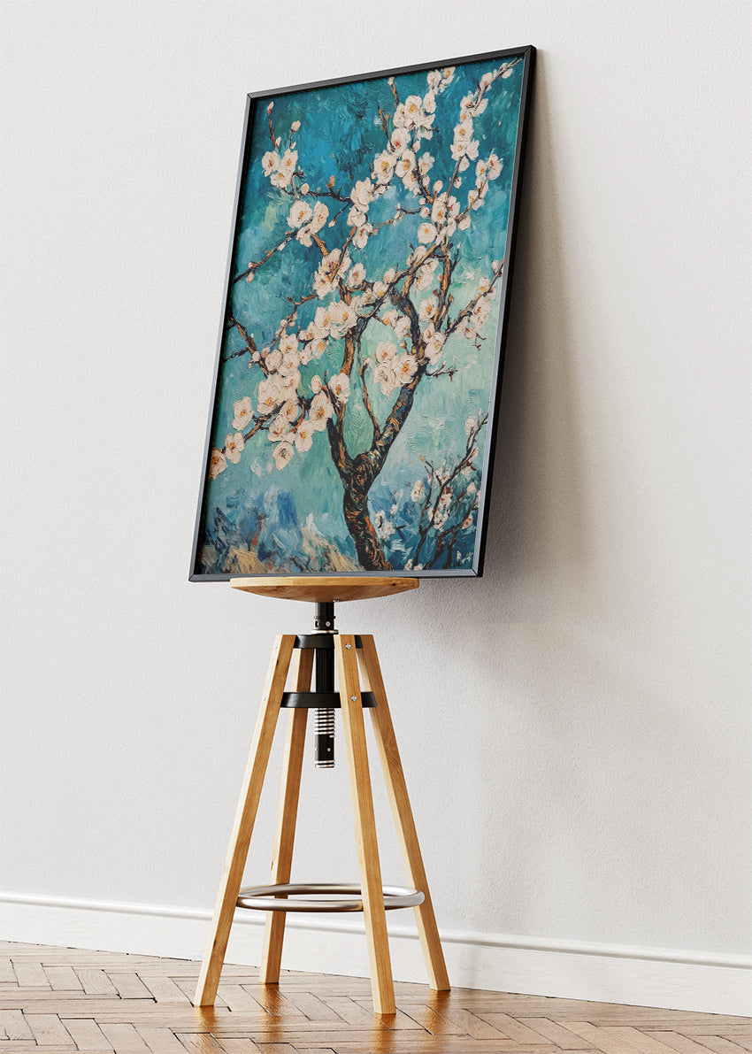 White Blossom Tree Impressionist Canvas & Poster Print – AI PRINT LAB