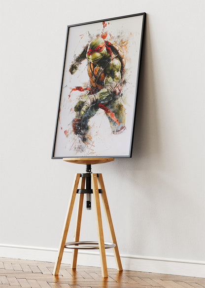 Raphael Ninja Turtle Action Splash Canvas & Poster Print – AI PRINT LAB