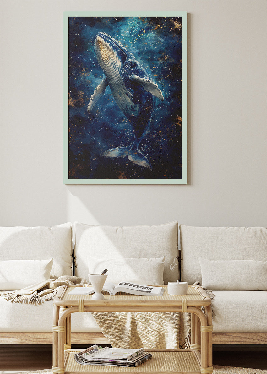 Cosmic Whale Poster & Canvas Print – Dreamy Ocean Space Wall Art