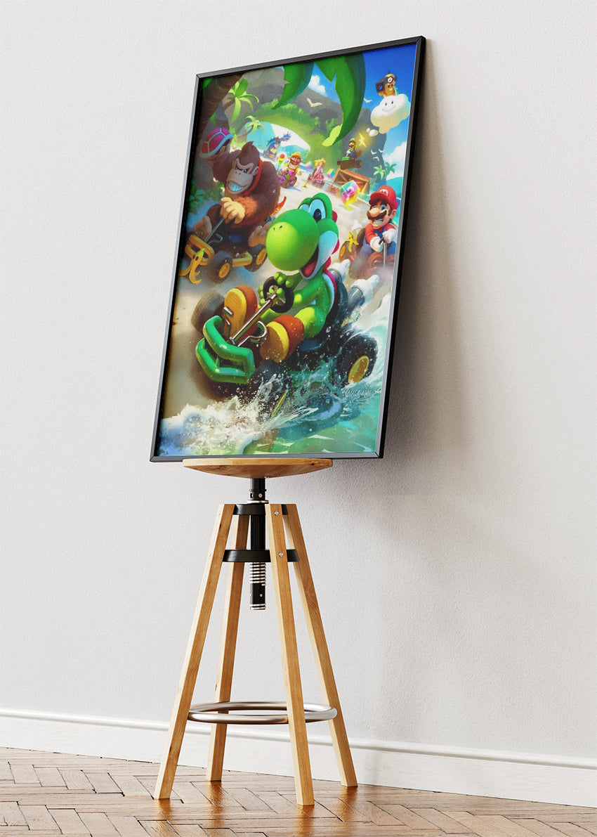 Mario Kart Wall Art Poster & Canvas – Jungle Track Racing Gaming Artwork