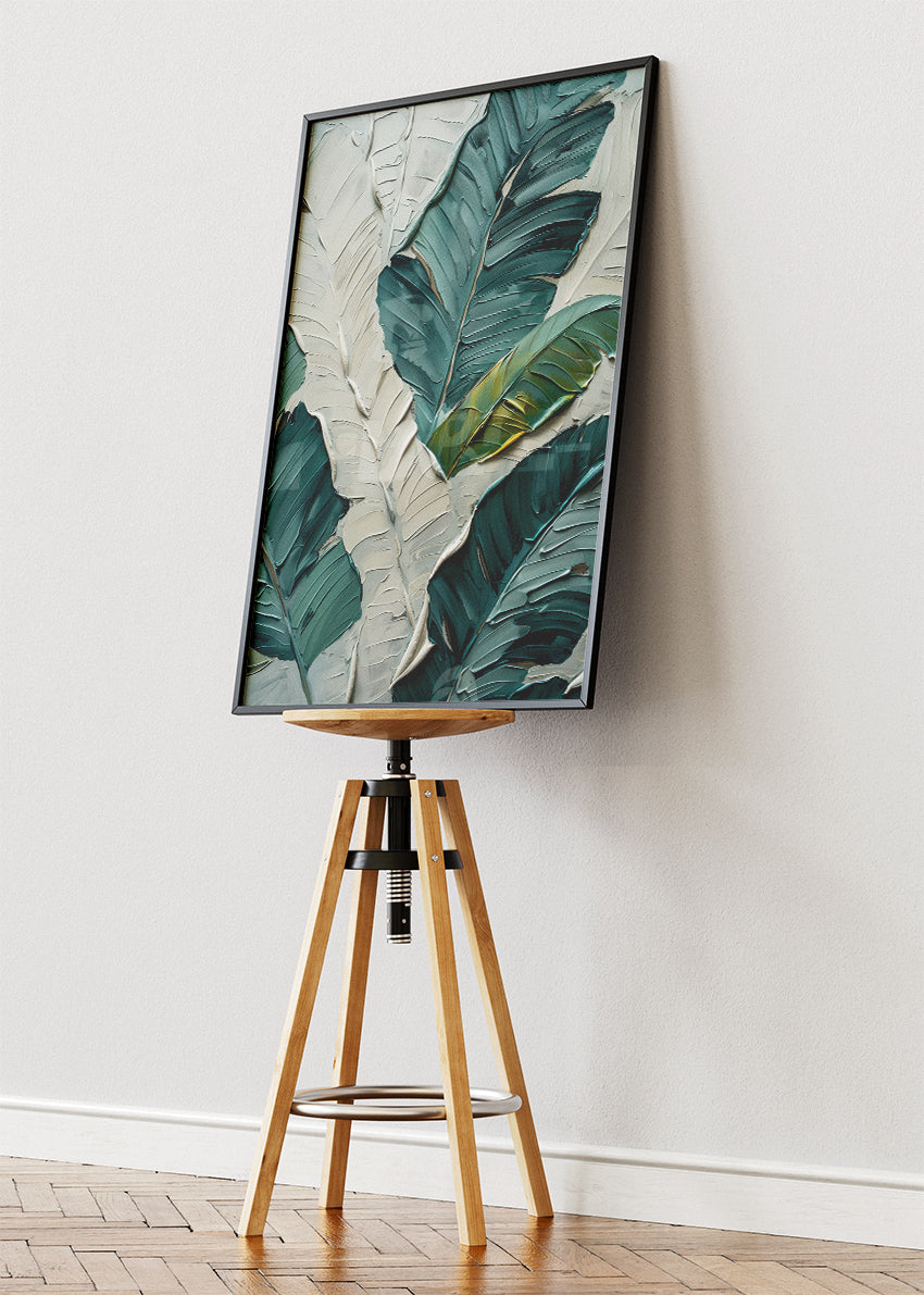 Textured Tropical Banana Leaves Canvas & Poster Print – AI PRINT LAB