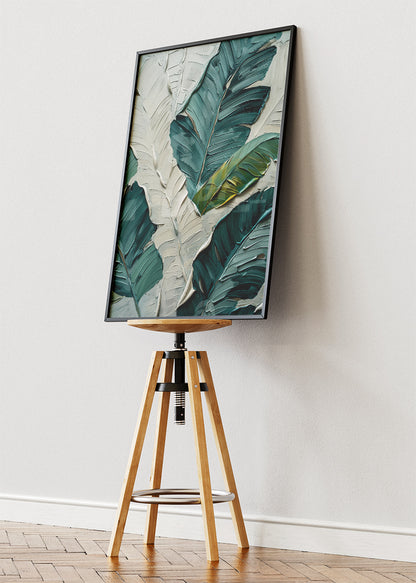 Textured Tropical Banana Leaves Canvas & Poster Print – AI PRINT LAB