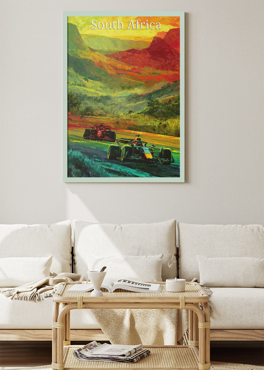 South Africa Sunset Mountain Formula 1 Canvas Print & Poster – AI PRINT LAB