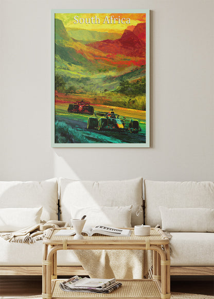 South Africa Sunset Mountain Formula 1 Canvas Print & Poster – AI PRINT LAB