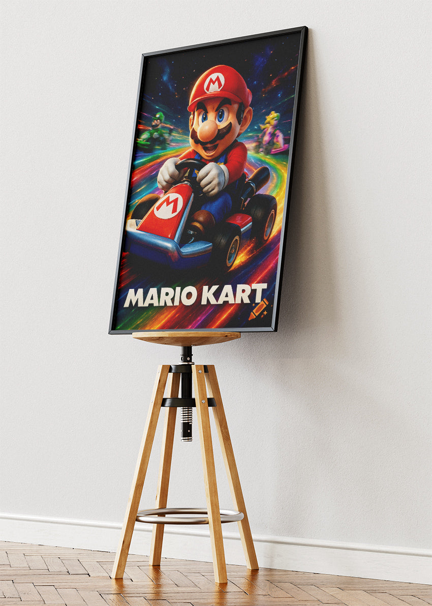 Mario Kart Wall Art Poster & Canvas – Rainbow Speed Racing Gaming Artwork
