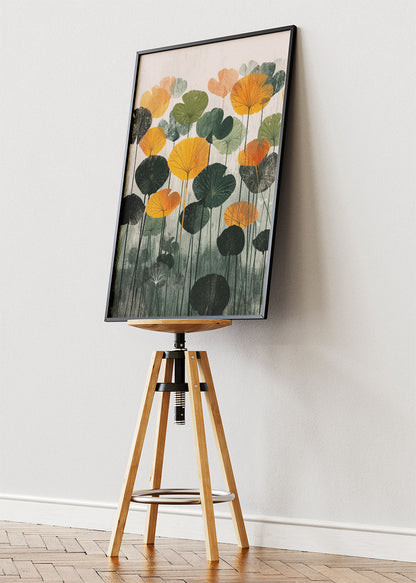 Modern Botanical Lotus Leaf Pattern Canvas & Poster Print – AI PRINT LAB