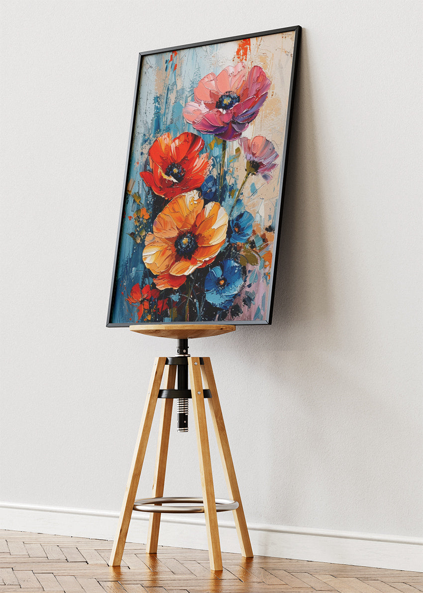 Vibrant Wildflower Bouquet Abstract Canvas & Poster Print – AI PRINT LAB