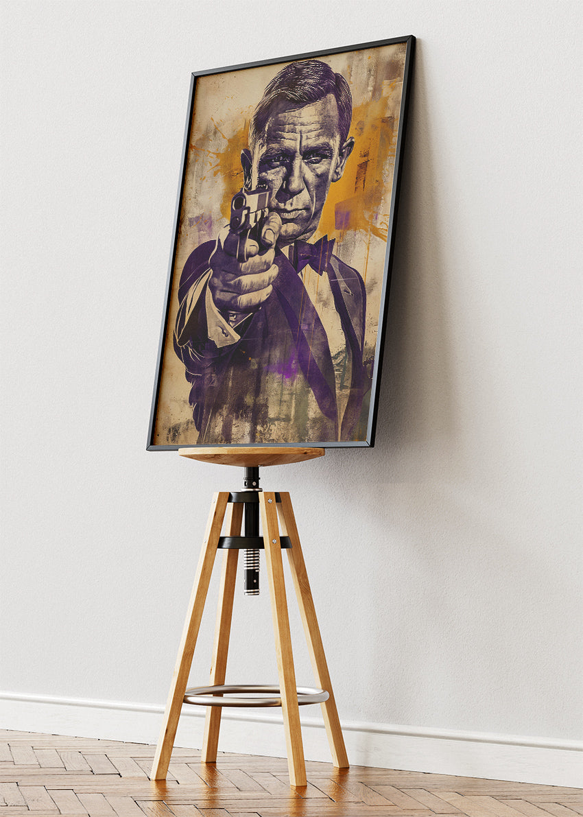 Secret Agent Inspired Wall Art – Classic Spy Portrait Poster & Canvas Print