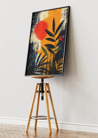Abstract Botanical Sunset Canvas & Poster Print – AI PRINT LAB