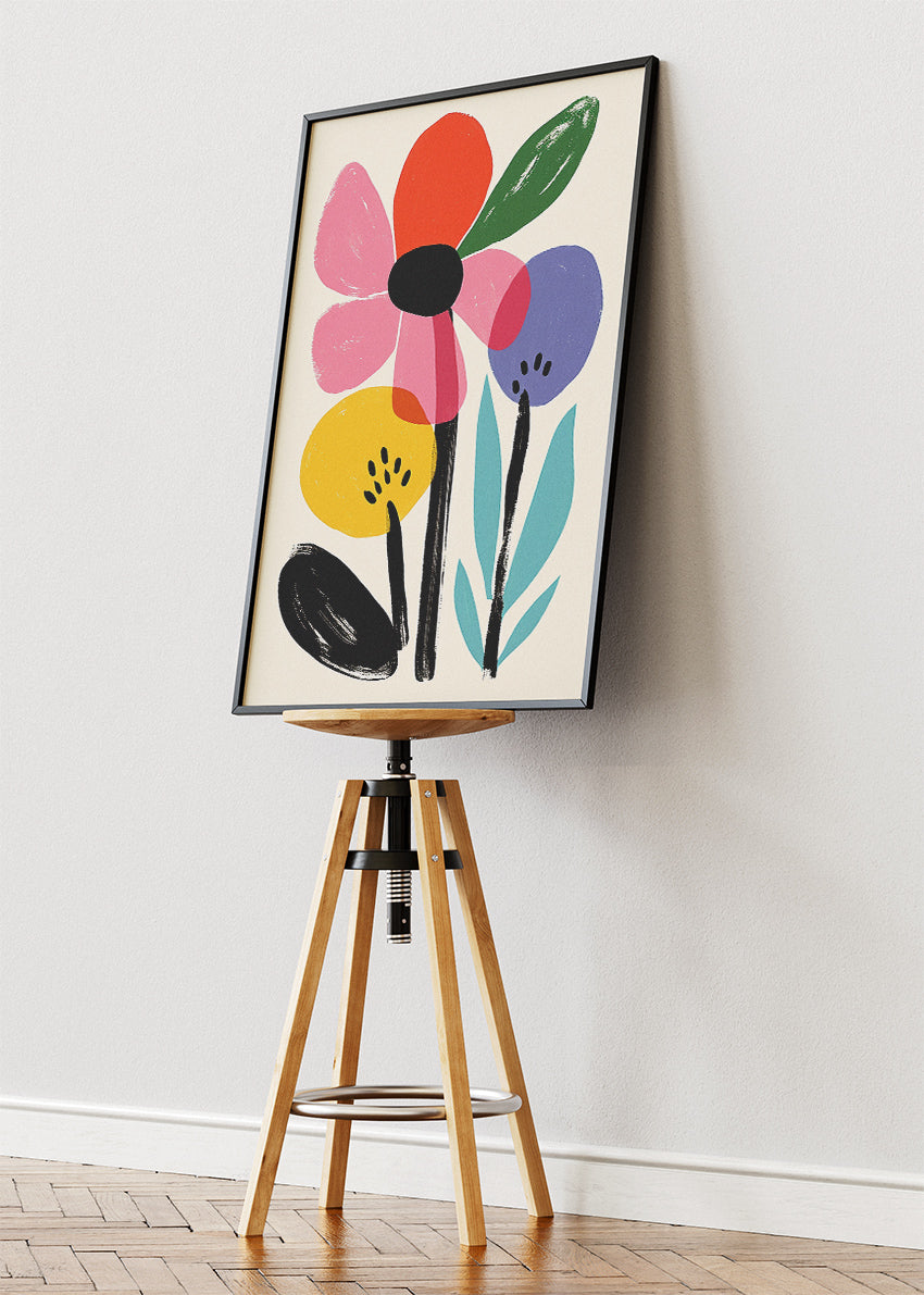 Modern Minimalist Floral Illustration Canvas & Poster Print – AI PRINT LAB