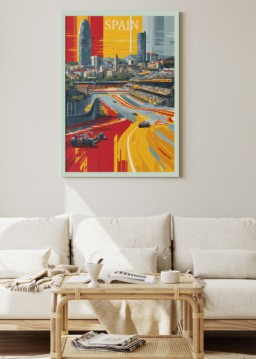 Spain Barcelona Formula 1 Circuit Canvas Print & Poster – AI PRINT LAB