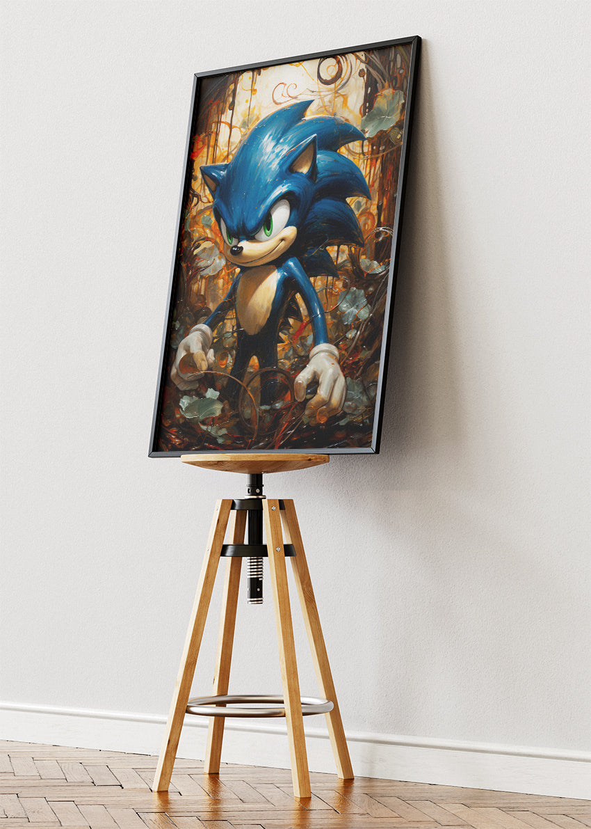 Sonic the Hedgehog Wall Art Poster & Canvas – Painterly Sonic Character Gaming Artwork