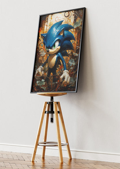 Sonic the Hedgehog Wall Art Poster & Canvas – Painterly Sonic Character Gaming Artwork