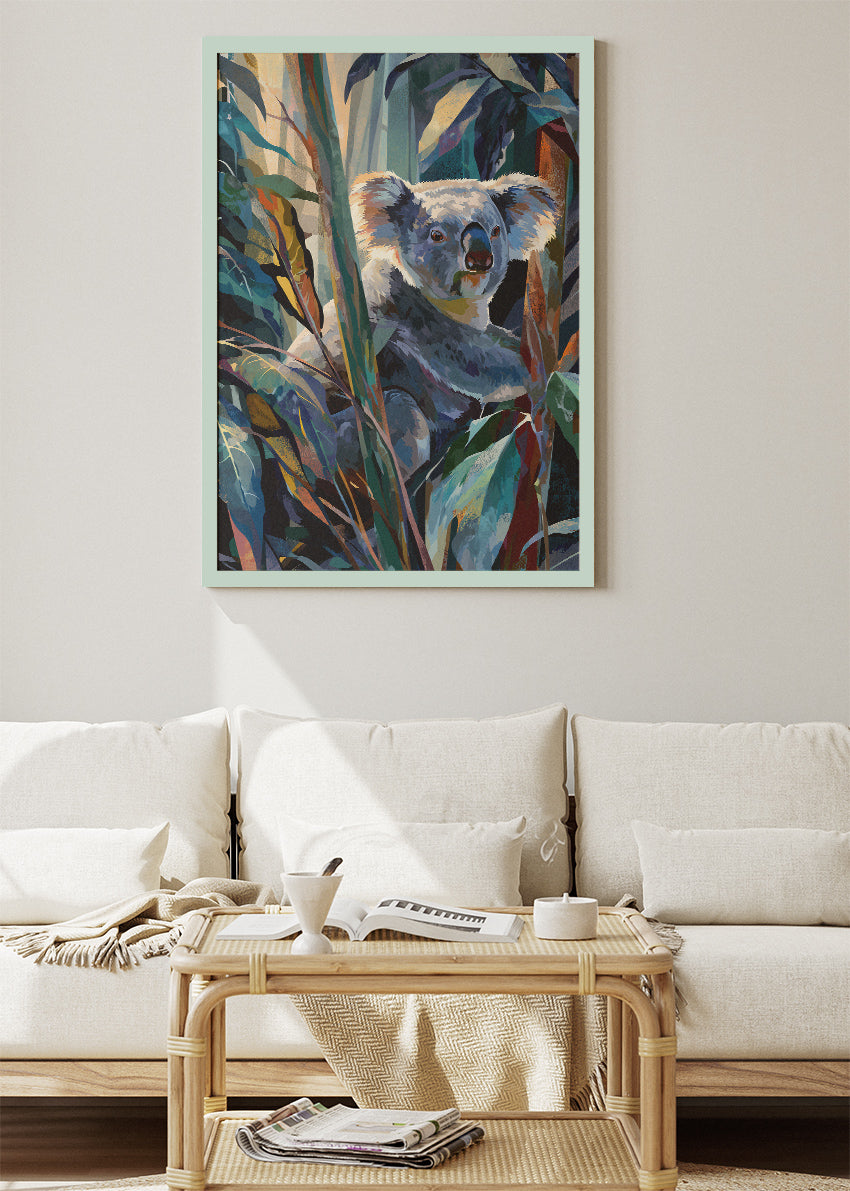 Koala Wall Art Poster & Canvas Print – Painterly Australian Wildlife Illustration