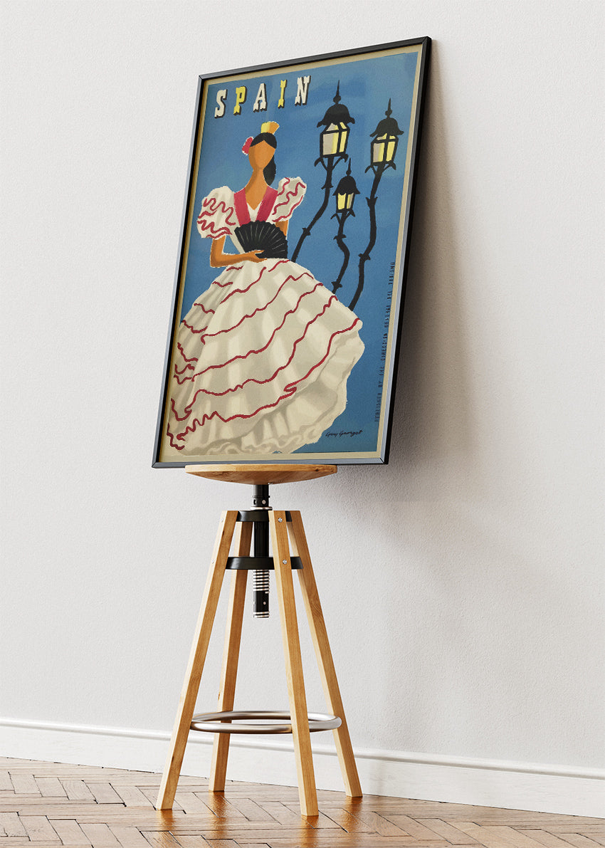 Spain Flamenco Dancer Poster & Canvas Print – Vintage Spanish Travel Art