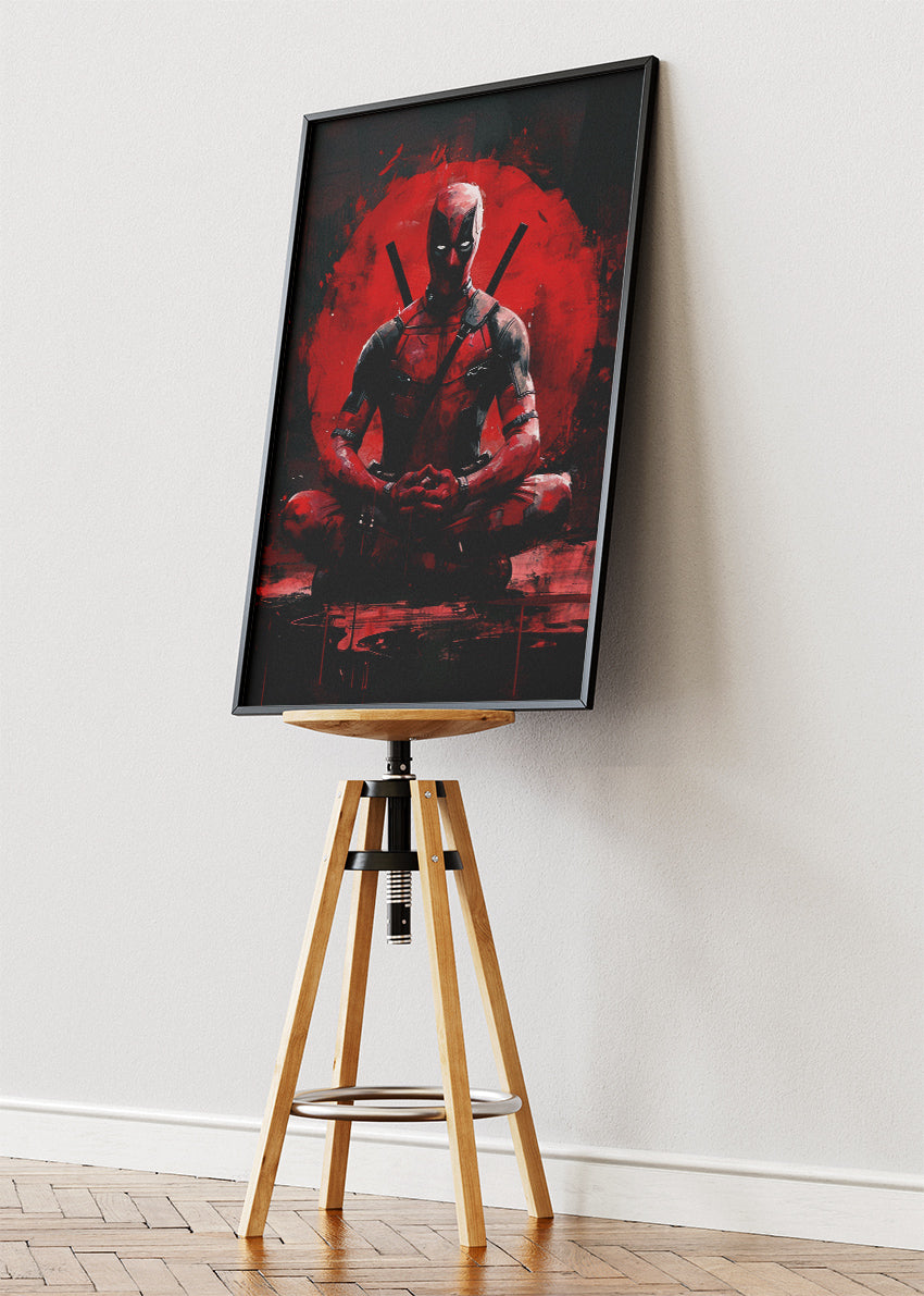Deadpool – Red Zen Warrior Canvas & Poster Print – AI PRINT LAB