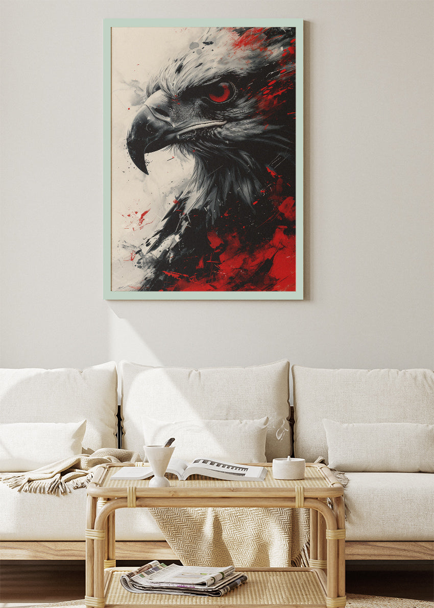 Fierce Eagle Canvas Print & Poster – Dark Wildlife Wall Art