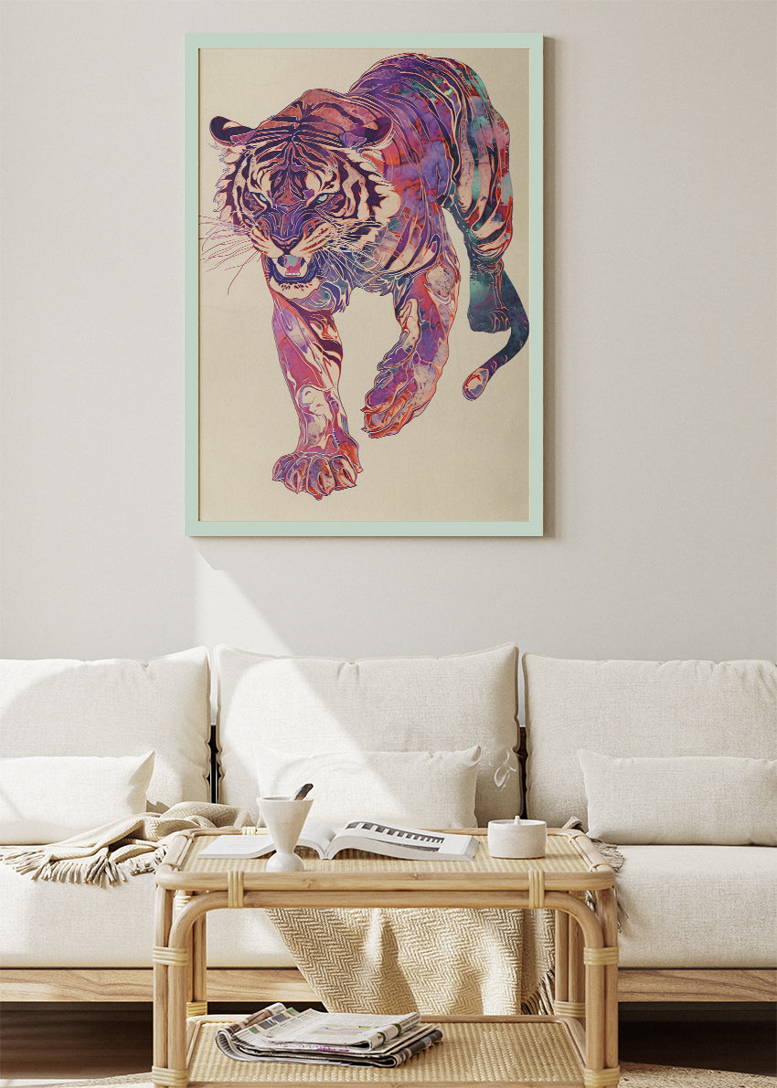Abstract Tiger Canvas Print & Poster – Colorful Modern Wildlife Wall Art