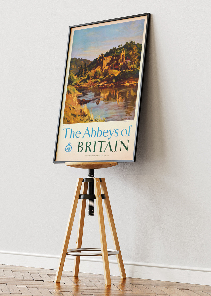 The Abbeys of Britain Wall Art – Vintage Travel Poster and Canvas Print