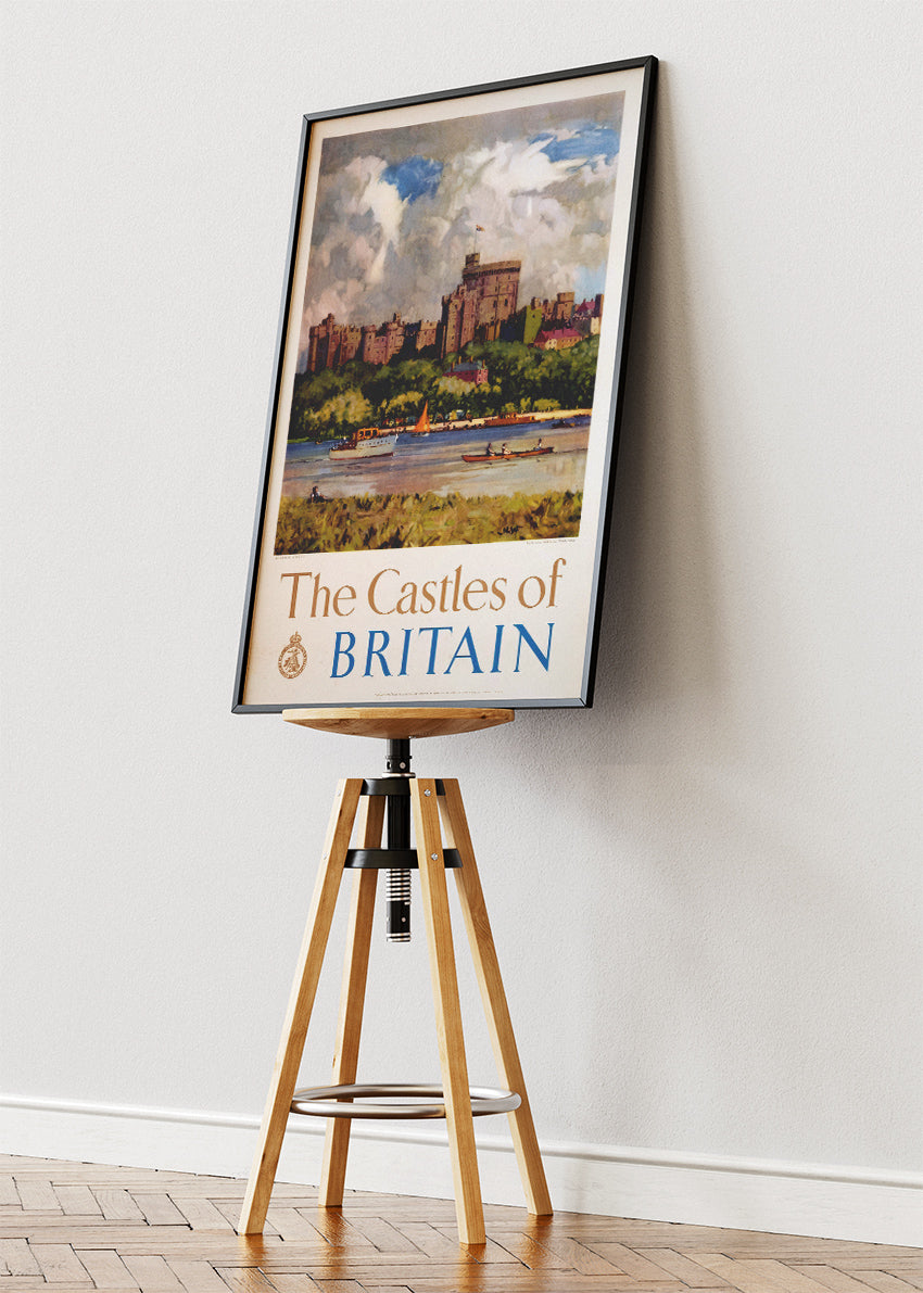 The Castles of Britain Wall Art – Vintage Travel Poster and Canvas Print