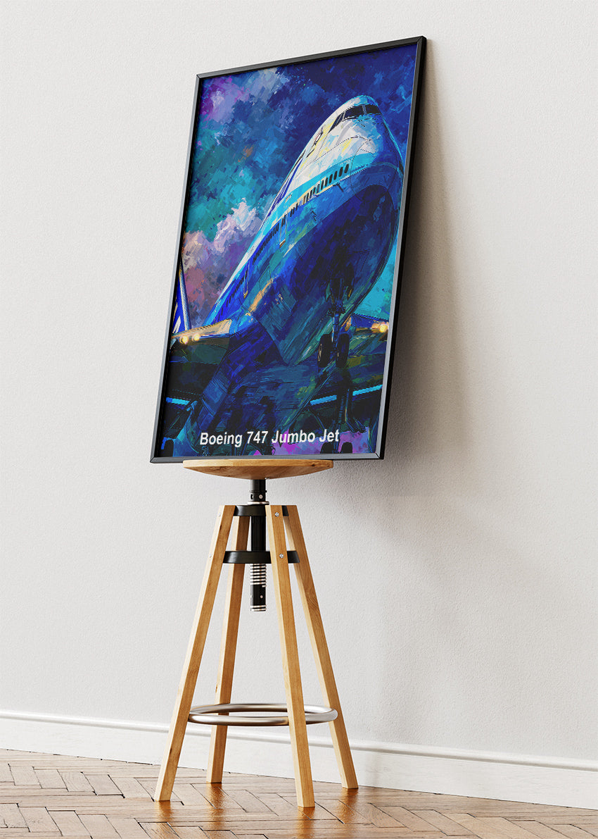 Boeing 747 Jumbo Jet Poster & Canvas Print – Classic Aviation Wall Art – Aiprintlab