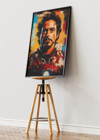 Iron Man Tony Stark – Modern Abstract Portrait Canvas & Poster Print – AI PRINT LAB