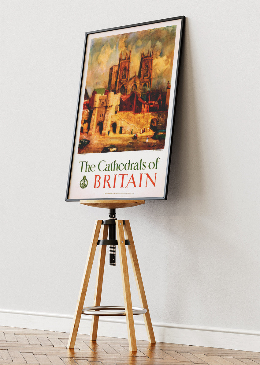 The Cathedrals of Britain Wall Art – Vintage Travel Poster and Canvas Print