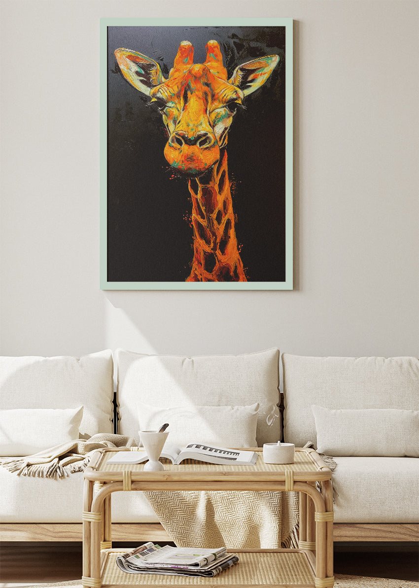 Giraffe Canvas Print & Poster – Bold Modern Animal Wall Art
