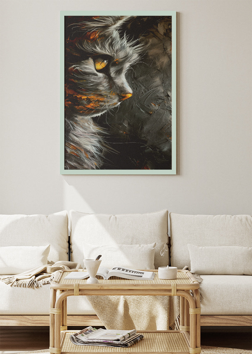 Dark Wolf Portrait Canvas Print & Poster – Dramatic Wildlife Wall Art