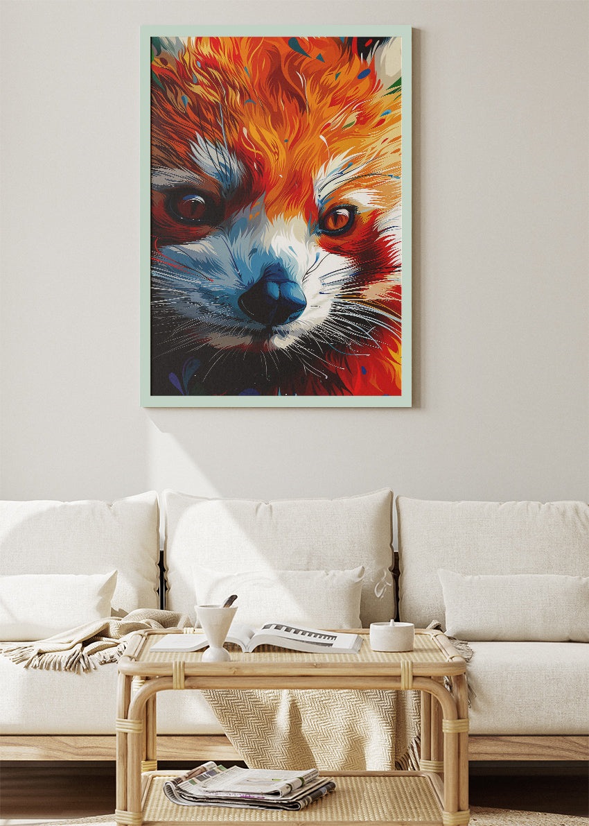 Red Panda Canvas Print & Poster – Vibrant Modern Animal Wall Art