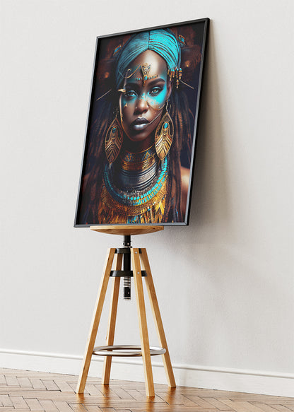 Royal African Queen Portrait Canvas & Poster Print – AI PRINT LAB