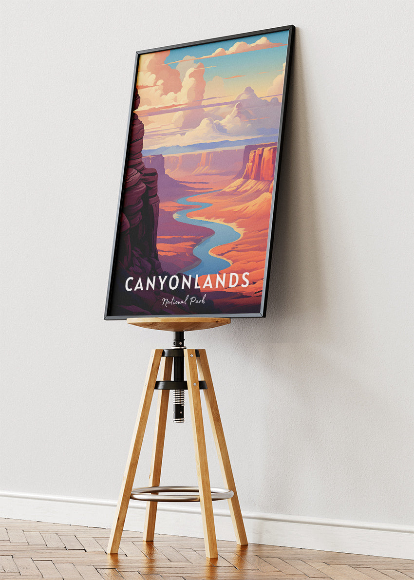 Canyonlands National Park Poster & Canvas Print – Desert Landscape Illustration Wall Art