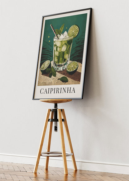 Caipirinha Cocktail Poster & Canvas Print | Classic Lime Bar Wall Art
