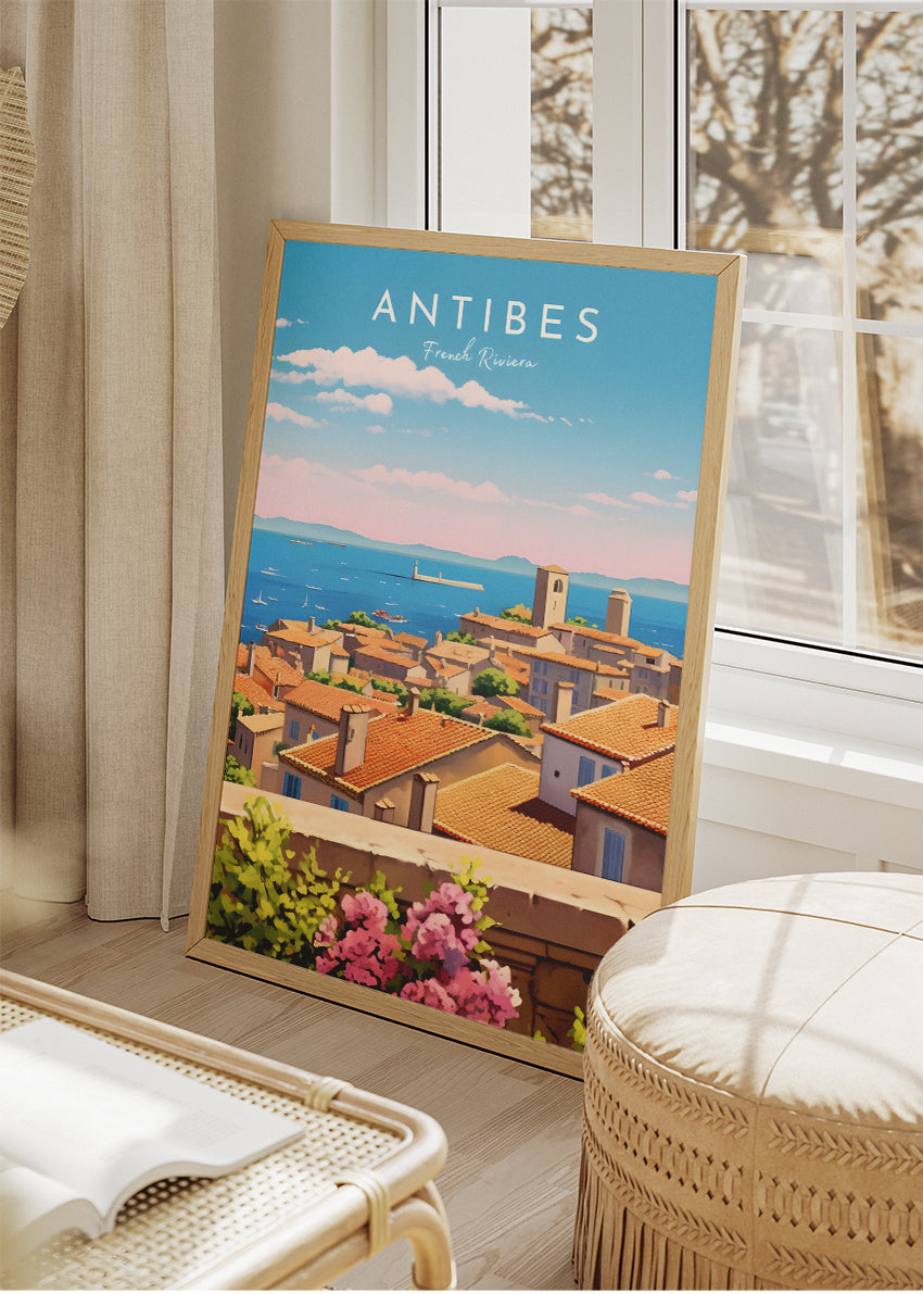 Antibes French Riviera Poster & Canvas Print – Vintage Coastal Travel Art