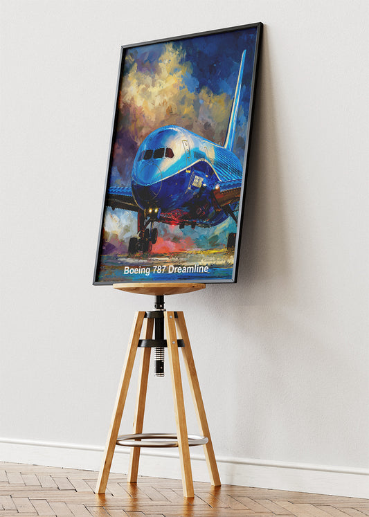Boeing 787 Dreamliner Poster & Canvas Print – Modern Aviation Art – Aiprintlab