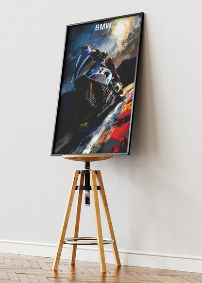 BMW Superbike Racing Wall Art Poster & Canvas