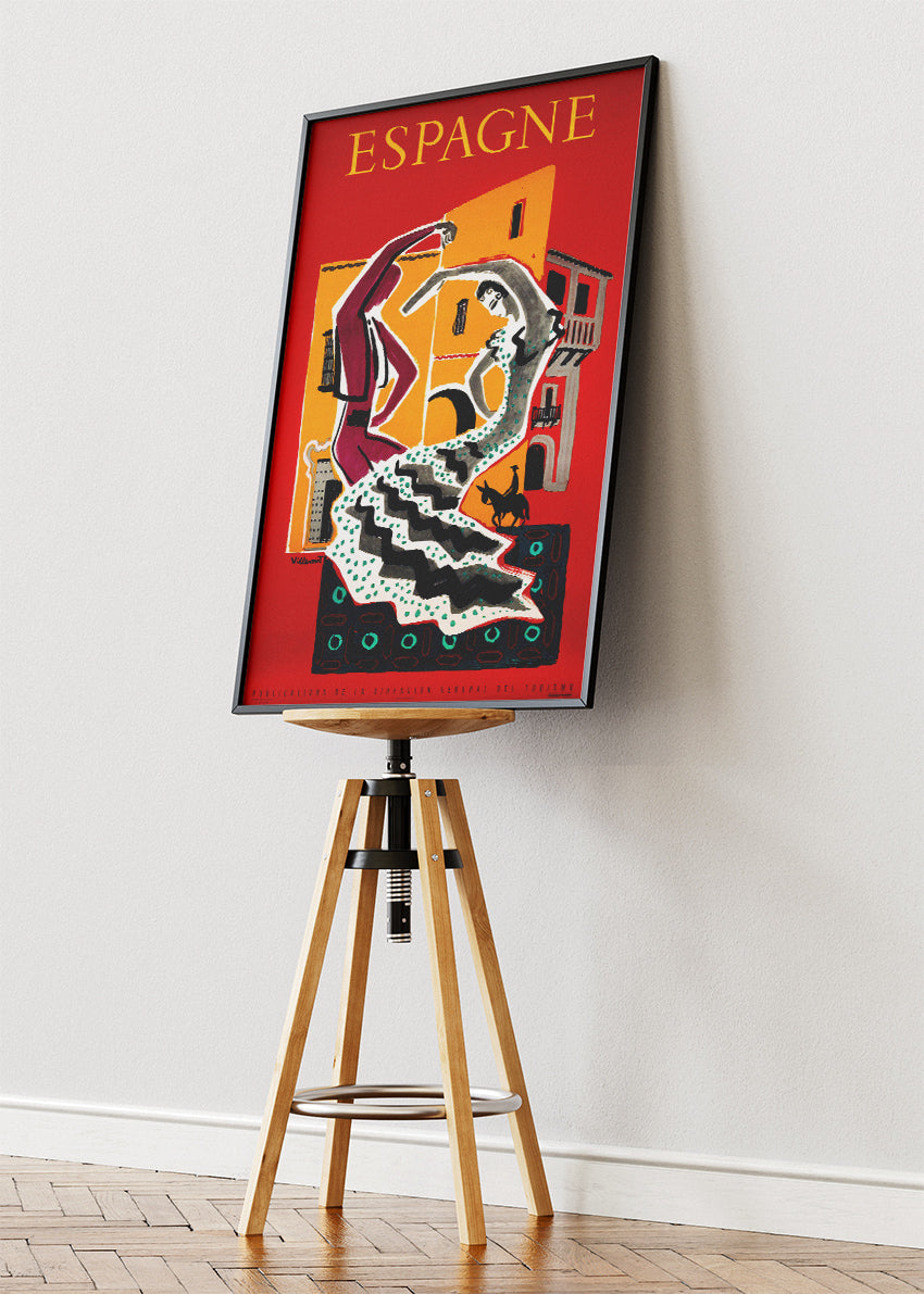 Espagne Spain Poster & Canvas Print – Vintage Flamenco Dancer Spanish Travel Art