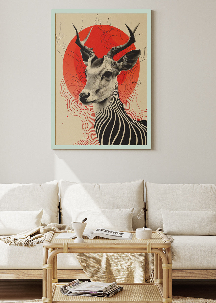 Abstract Antelope Poster & Canvas Print – Modern Wildlife Art