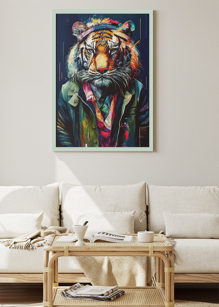 Urban Tiger Canvas Print & Poster – Street Art Animal Wall Decor
