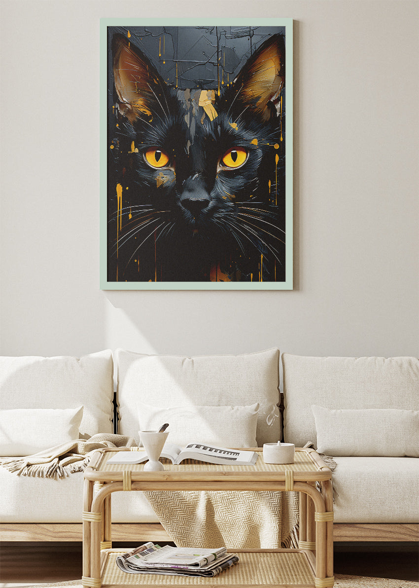 Black Cat Canvas Print & Poster – Luxury Animal Wall Art