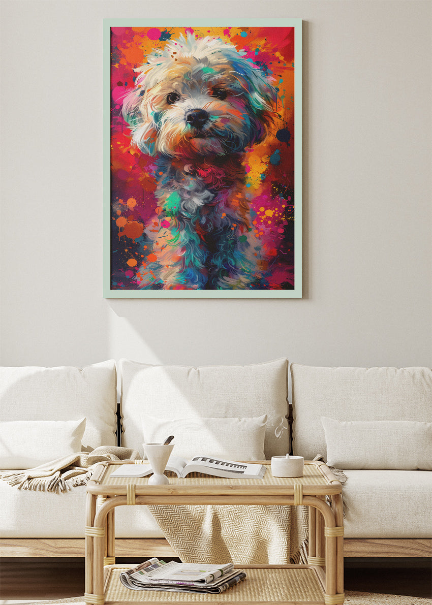 Colorful Dog Canvas Print & Poster – Vibrant Pop Art Pet Wall Decor