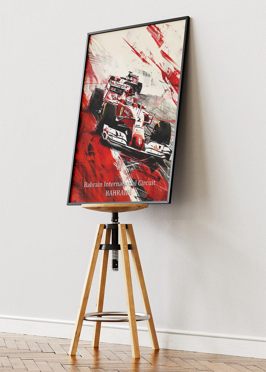 Bahrain International Circuit Formula 1 Wall Art Poster & Canvas | Abstract F1 Racing Print
