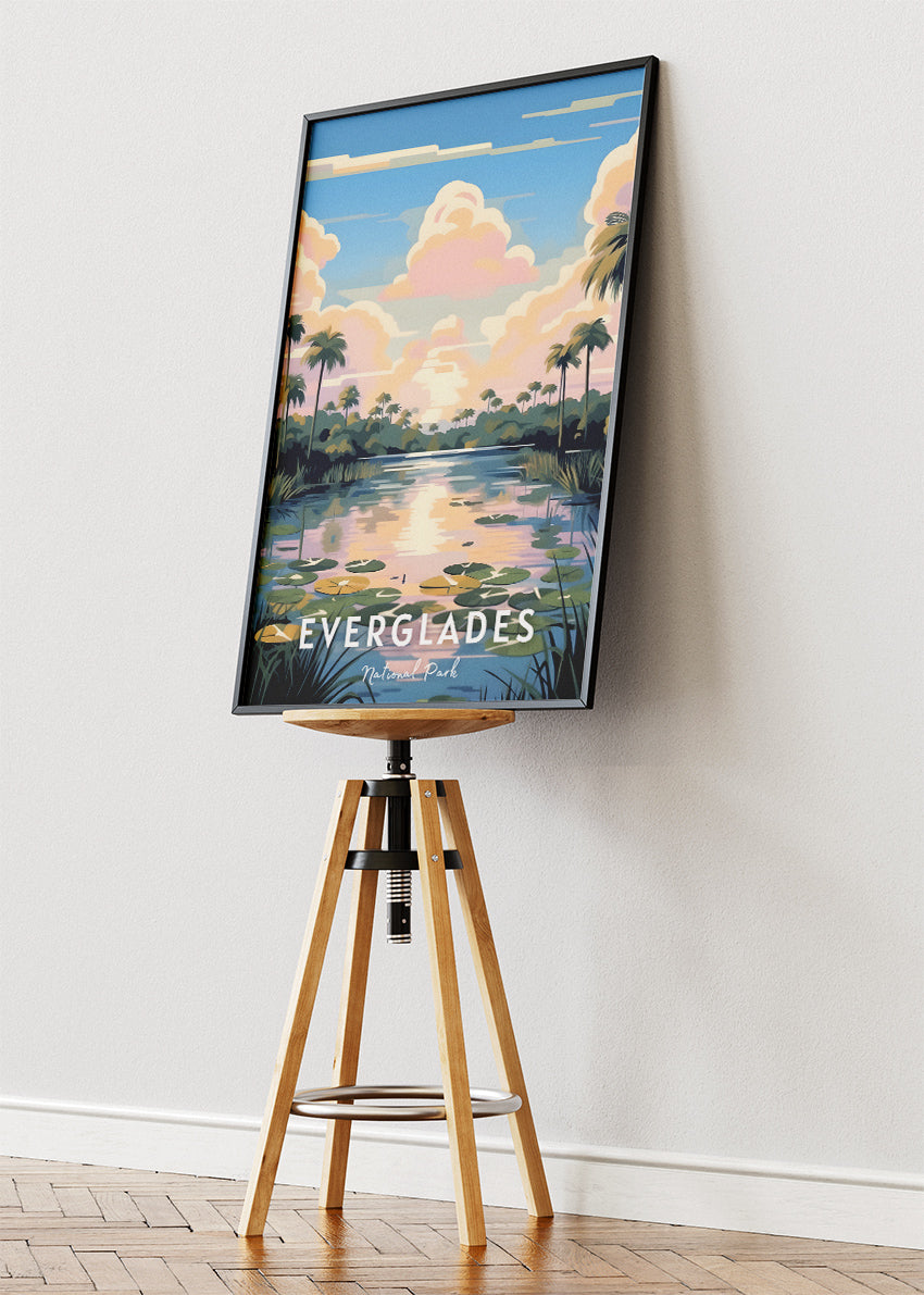 Everglades National Park Poster & Canvas Print – Tropical Wetlands Landscape Illustration Wall Art
